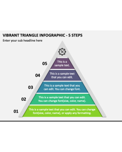 Vibrant Triangle Infographic - 5 Steps PPT Slide 1