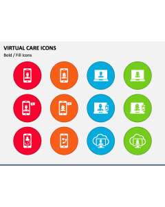 Virtual Care Icons PPT Slide 1