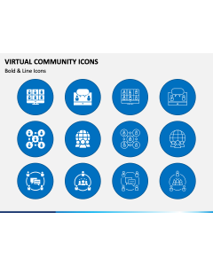 Virtual Community Icons PPT Slide 1