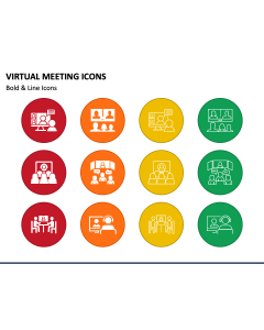 Virtual Meetings Icons PowerPoint Slide 1