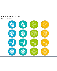 Virtual Work Icons PPT Slide 1