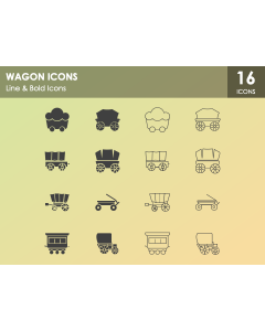 Wagon Icons PPT Slide 1