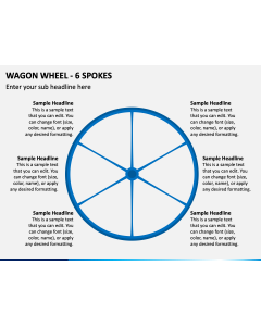 Wagon Wheel - 6 Spokes PPT Slide 1
