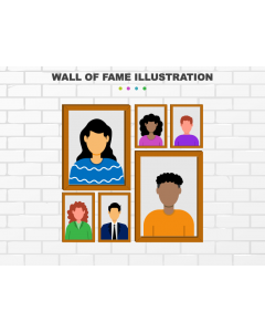 Wall of Fame Illustration PPT Slide 1