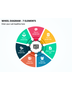 Wheel Diagram - 7 Elements PPT Slide 1
