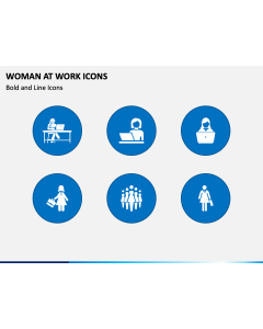 Woman At Work Icons PPT Slide 1