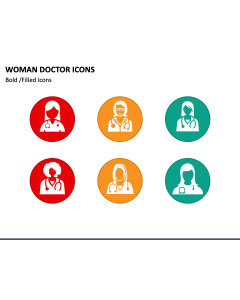 Woman Doctor Icons PPT Slide 1
