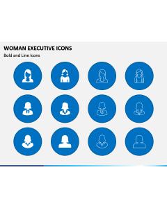 Woman Executive Icons PPT Slide 1