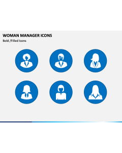 Woman Manager Icons PPT Slide 1