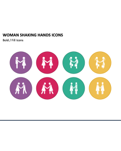 Woman Shaking Hands Icons PPT Slide 1