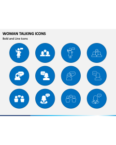 Woman Talking Icons PPT Slide 1