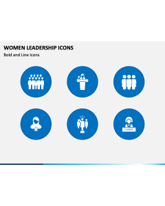 Women Leadership Icons PPT Slide 1