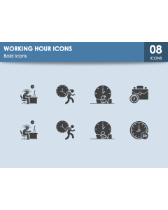 Working Hour Icons PPT Slide 1