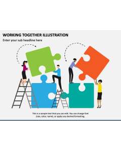 Working Together Illustration PPT Slide 1