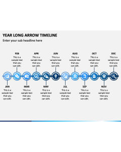 Year Long Arrow Timeline PPT Slide 1