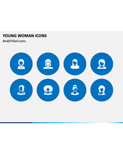 Young Woman Icons PPT Slide 1