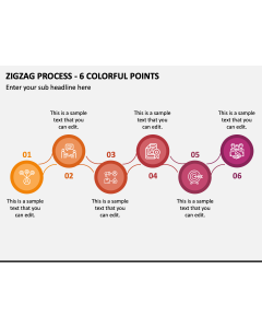 Zigzag Process - 6 Colorful Points PPT Slide 1