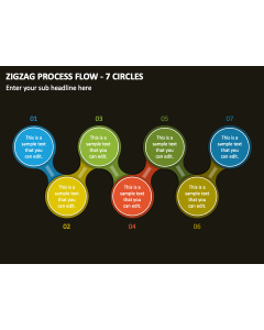 Zigzag Process Flow - 7 Circles PPT Slide 1
