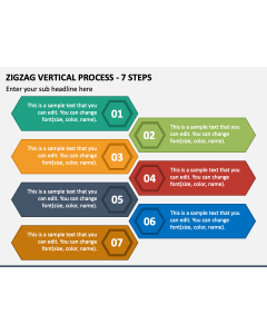 Zigzag Vertical Process - 7 Steps PPT Slide 1