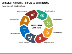 Circular Arrows – 8 Stages With Icons PPT Slide 2