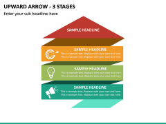 Upward Arrow - 3 Stages PPT Slide 2