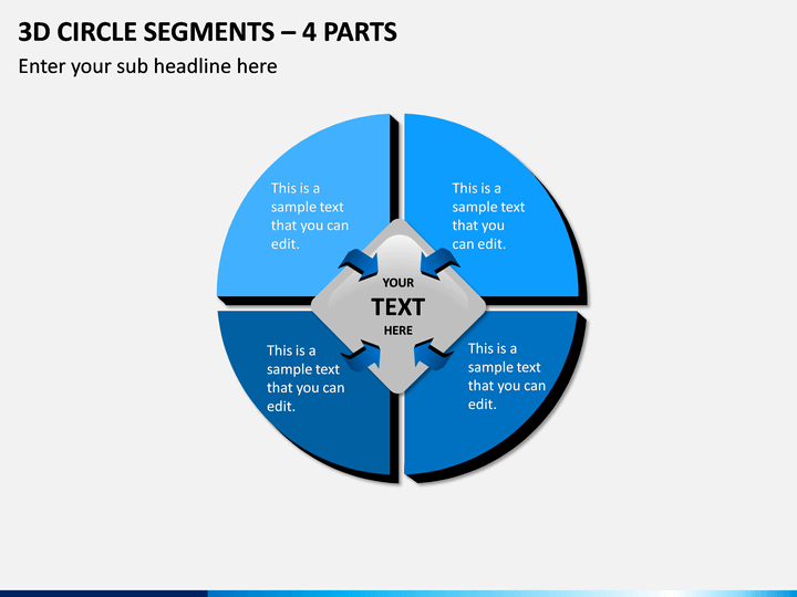 3d Circle Segments – 4 Parts PPT Slide 1