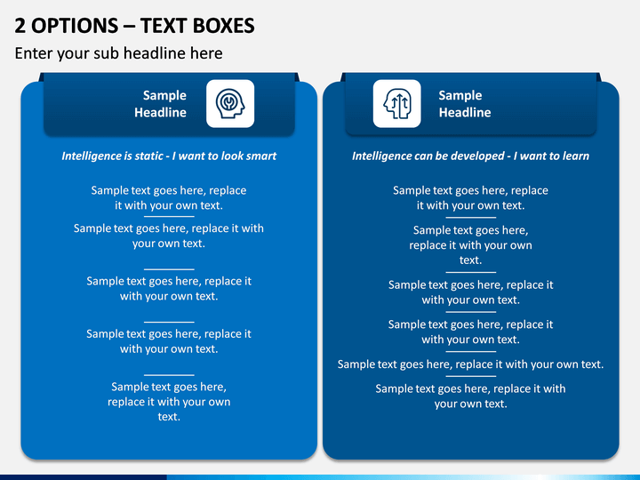 2 Options – Text Boxes PPT slide 1