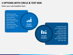 2 Options with Circle & Text Box PPT slide 1