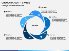 Circular Chart – 5 Parts PPT Slide 1