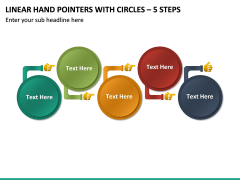 Linear Hand Pointers With Circles – 5 Steps PPT Slide 2