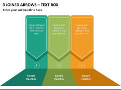 3 Joined Arrows – Text Box PPT slide 2