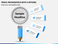 Pencil Infographics with 4 Options PPT slide 1