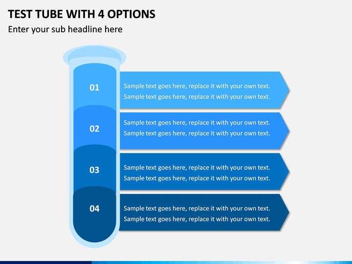 Test Tube with 4 Options PPT slide 1