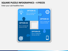 Square Puzzle Infographics – 4 Pieces PPT Slide 1