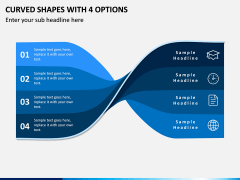 Curved Shapes with 4 Options PPT slide 1
