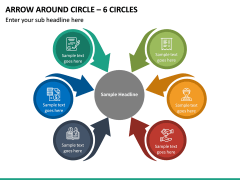 Arrow Around Circle – 6 Circles PPT slide 2