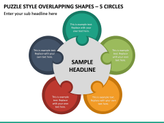 Puzzle Style Overlapping Shapes – 5 Circles PPT Slide 2