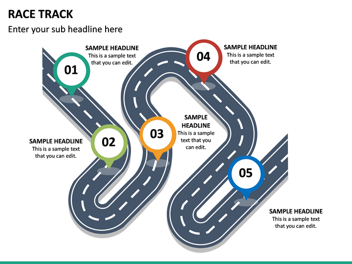 Race Track PowerPoint Template SketchBubble