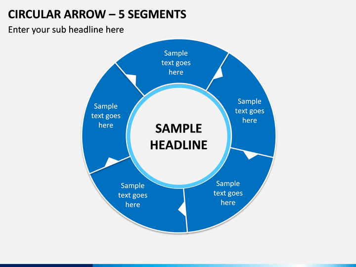 Circular Arrow – 5 Segments PPT Slide 1
