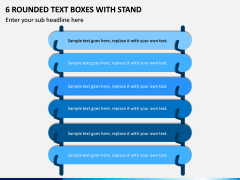 6 Rounded Text Boxes with Stand PPT slide 1
