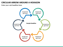 Circular Arrow Around a Hexagon PPT slide 2