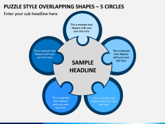 Puzzle Style Overlapping Shapes – 5 Circles PPT Slide 1