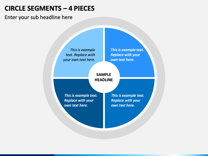 Circle Segments – 4 Pieces PPT Slide 1