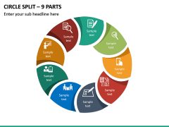 Circle Split – 9 Parts PPT Slide 2
