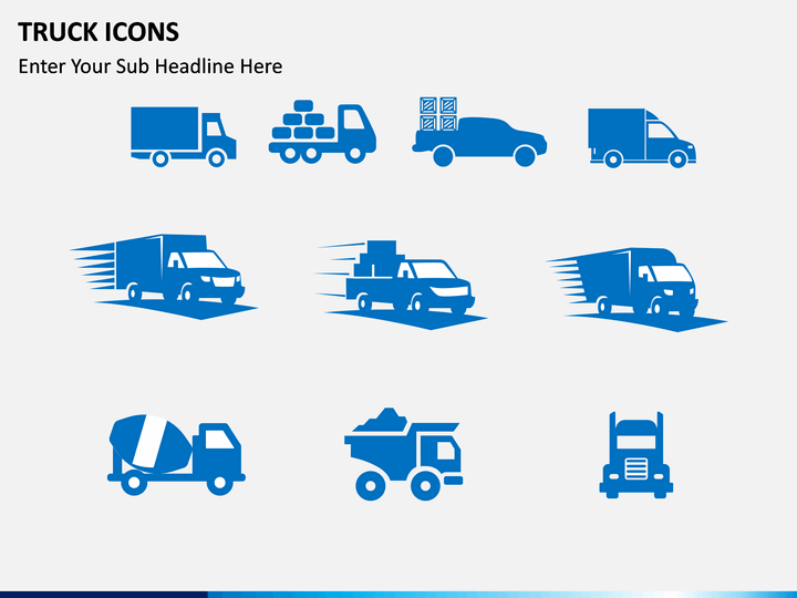 Truck Icons PowerPoint Template - PPT Slides | SketchBubble