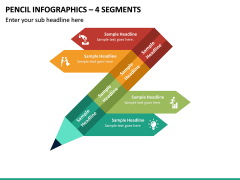 Pencil Infographics – 4 Segments PPT slide 2