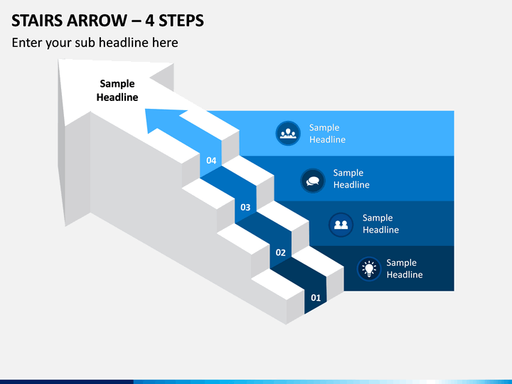 Stairs Arrow – 4 Steps PPT slide 1