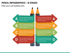 Pencil Infographics – 8 Stages PPT Slide 2