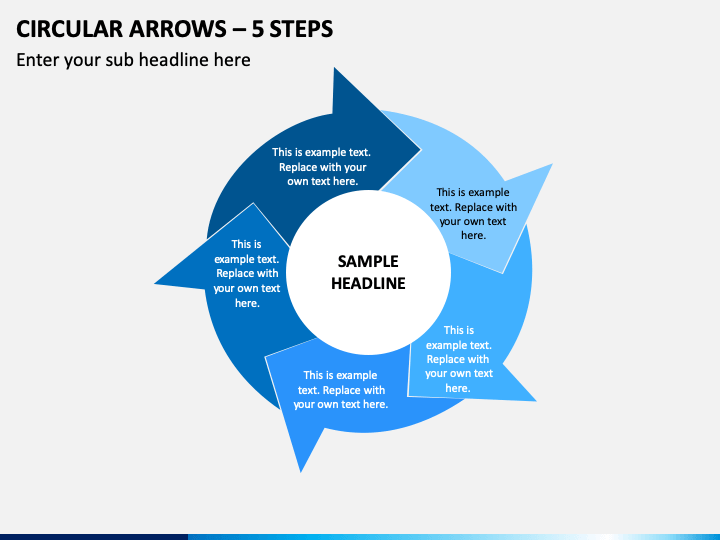 Circular Arrows – 5 Steps PPT Slide 1