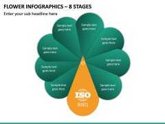 Flower Infographics – 8 Stages PPT slide 2